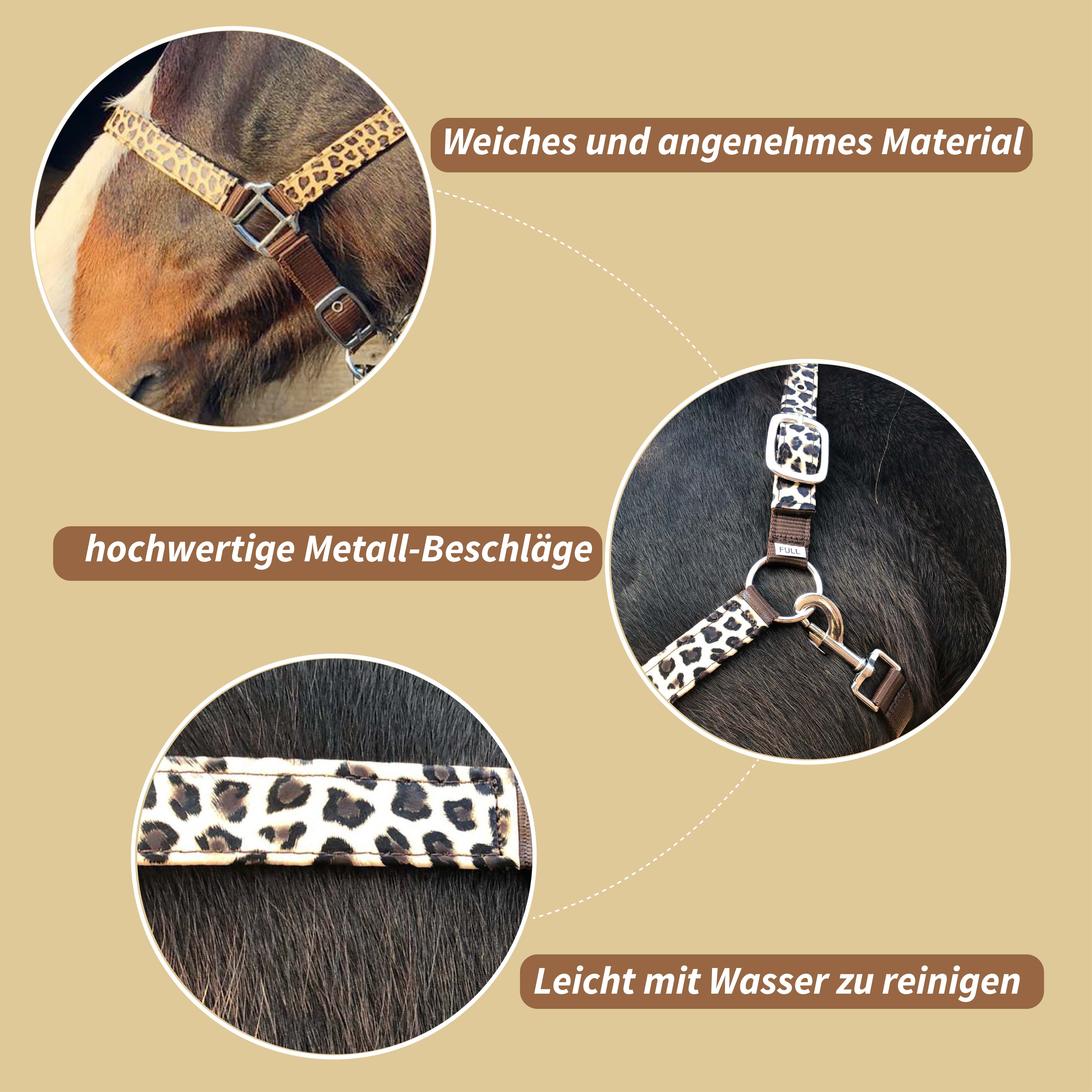 Halfter für Pferde Leopard